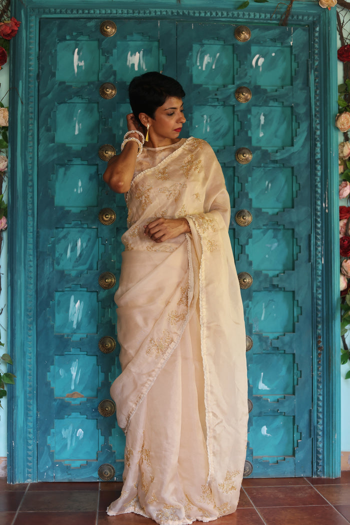 Chidiya organza saree