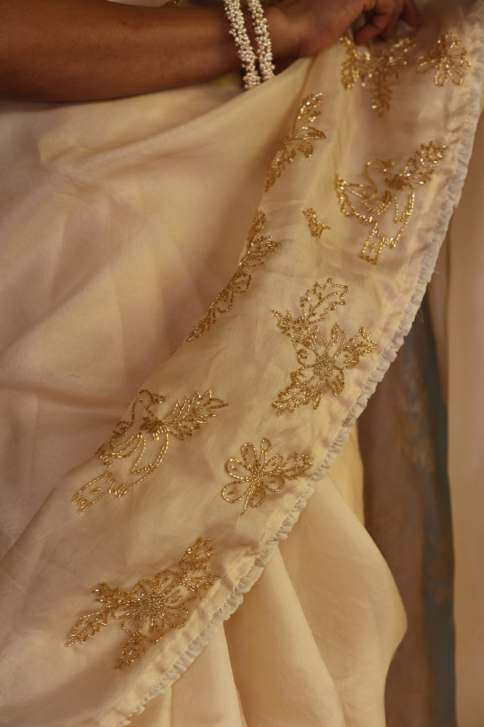 Chidiya organza saree