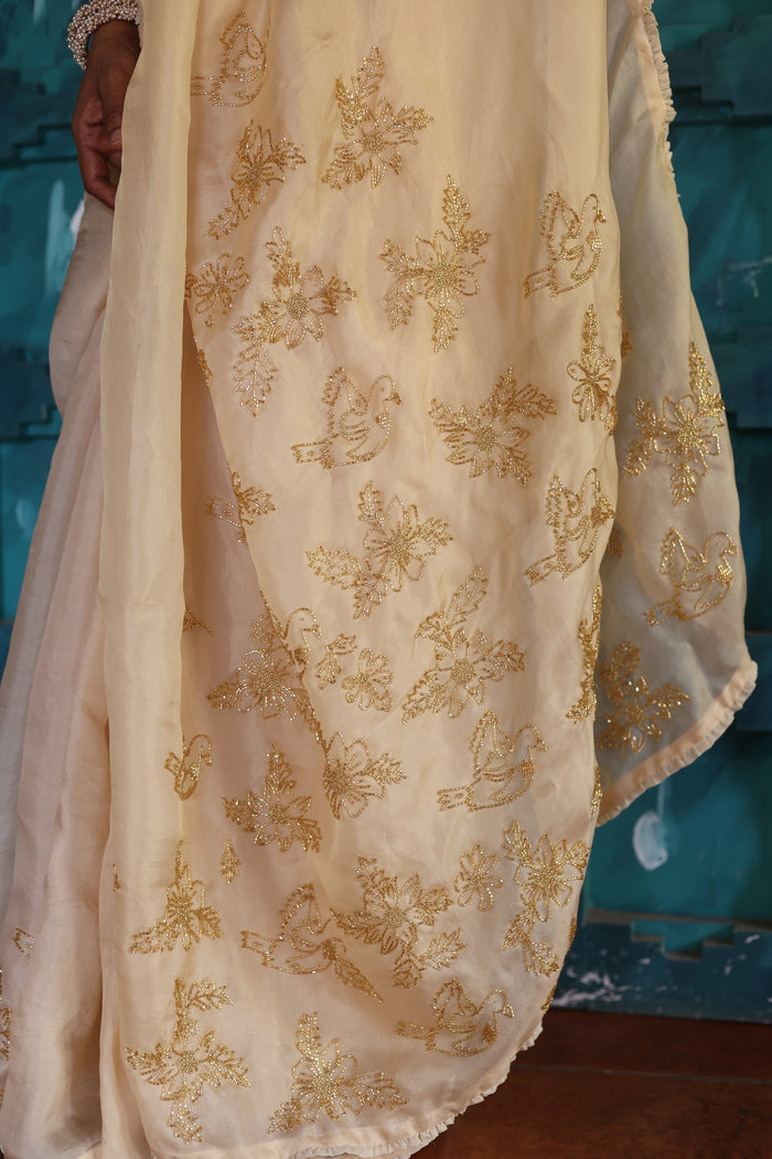 Chidiya organza saree