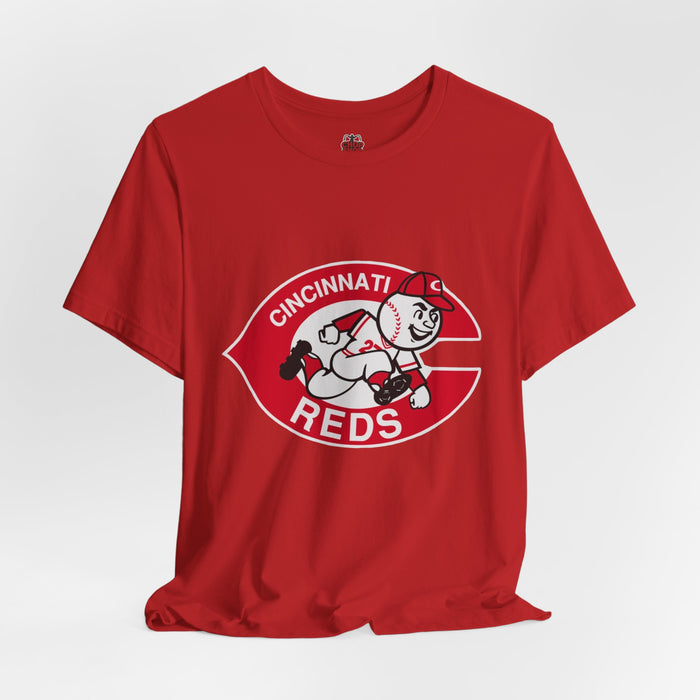 Cincinnati Reds Logo Baseball T‑Shirt — Retro Mr. Redlegs Fan Tee