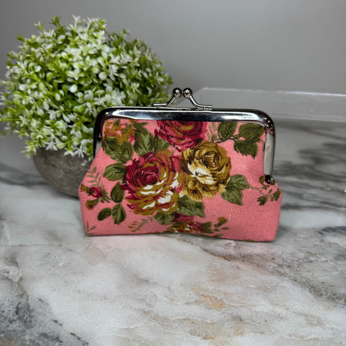 Clamshell Coin Purse Wallet (Medium) - Floral