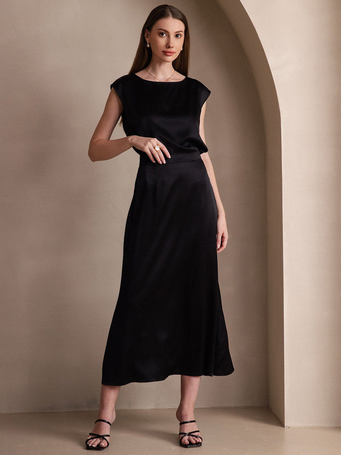 [Black] SilkSilky  Skirt 003