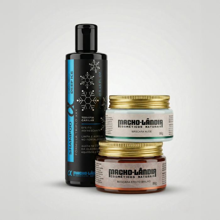 Combo Estilo - Shampoo Deep Ice 250ml + Pomada Sculp Mate 86g + Pasta Modeladora 86g