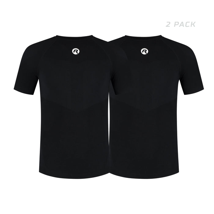 Rogelli Core II 2-pack ondershirt korte mouwen zwart voorkant.
