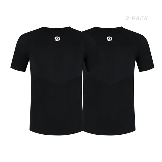 Rogelli Core II 2-pack ondershirt korte mouwen zwart voorkant.