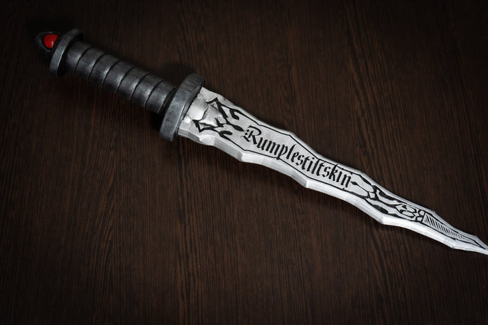 dark one dagger close up blade engraving