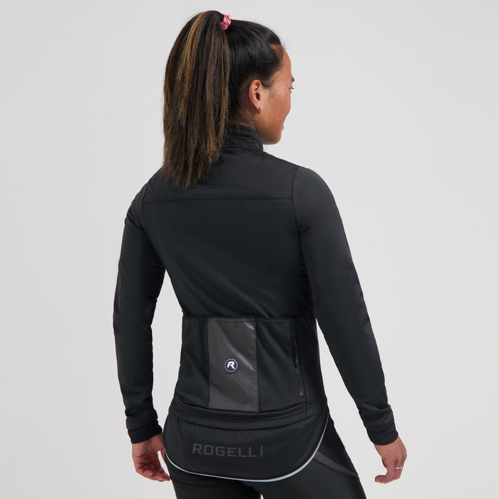 Rogelli Deep Winter fietsjack dames zwart gedragen achterkant.