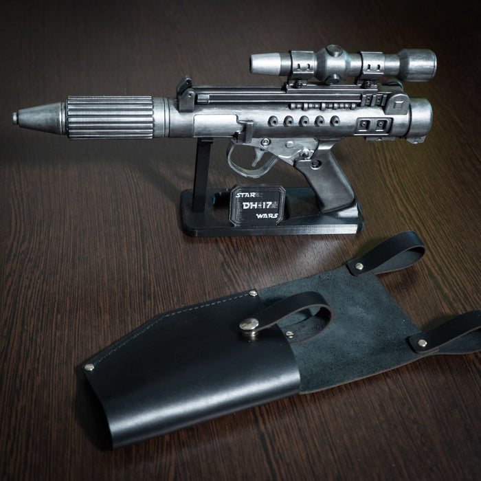 DH-17 blaster pistol with leather holster