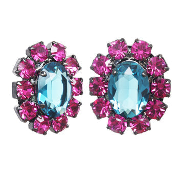 EAR STUD EDITH OVAL GUNMETAL