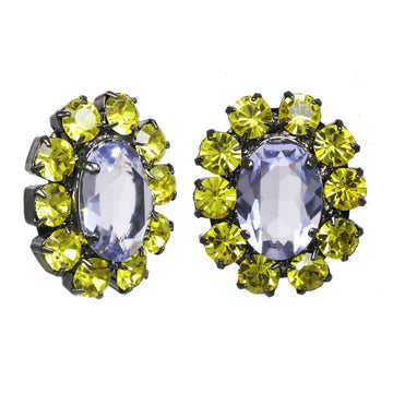 EAR STUD EDITH OVAL GUNMETAL