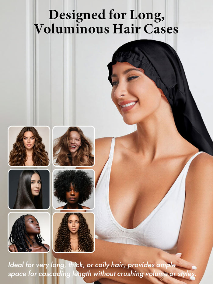 [Black] SilkSilky  Sleep Cap 005