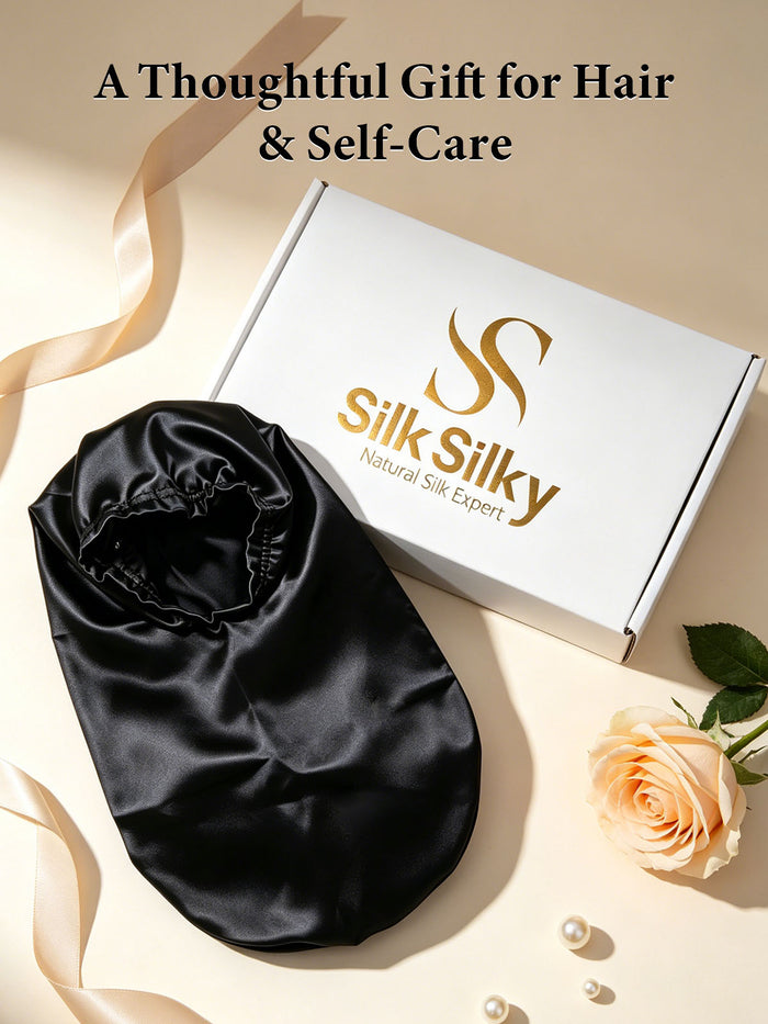 [Black] SilkSilky  Sleep Cap 006