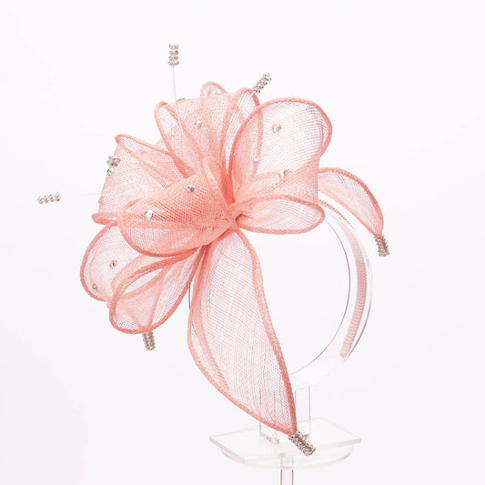 Elegant Loop Sinamay Ribbon Bow Headband Fascinator