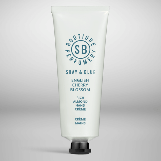 English Cherry Blossom Rich Almond Hand Creme 2.4oz 2.4oz – Cherry blossom petals open over a breeze of sweet bergamot—delica