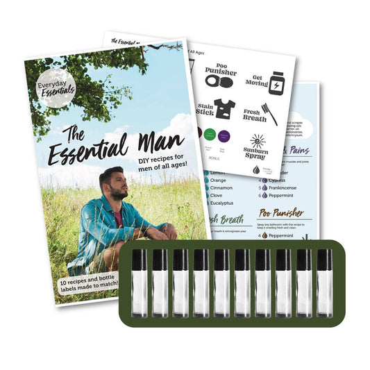 Essential Man Recipes & Labels DIY Kit (Bottles Included) at Your Oil Tools