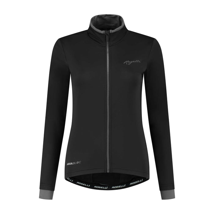 Rogelli Essential fietsjack dames zwart voorkant.