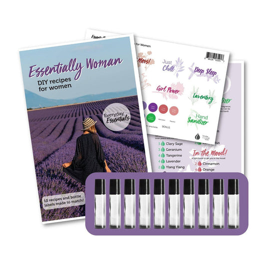 Essential Woman DIY Recipes & Labels DIY Kit (Bottles Included) at Your Oil Tools