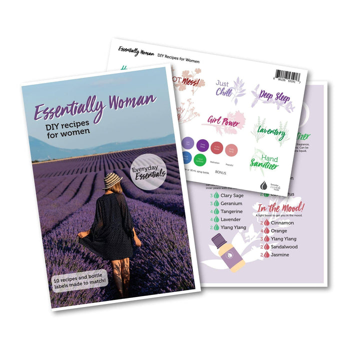 Essential Woman DIY Recipes & Labels DIY Kit (Bottles Included) at Your Oil Tools
