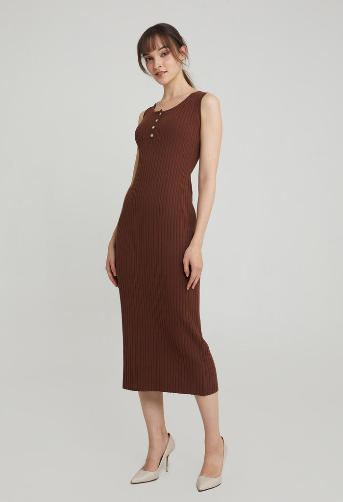 Everyday Button Bodycon Dress