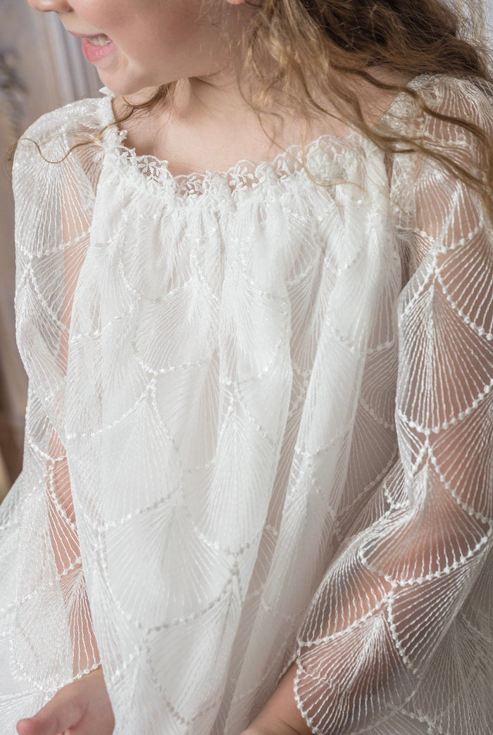 Faith White Scallop Dress - Petite Maison Kids