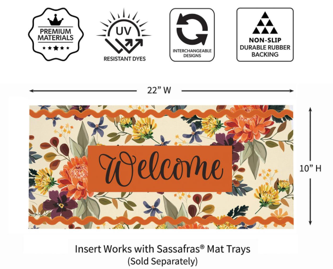 Fall Floral Welcome Sassafras Switch Mat