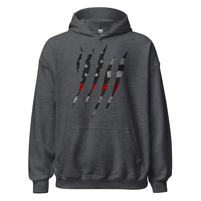 Firefighter Thin Red Line Rip Through Hoodie
