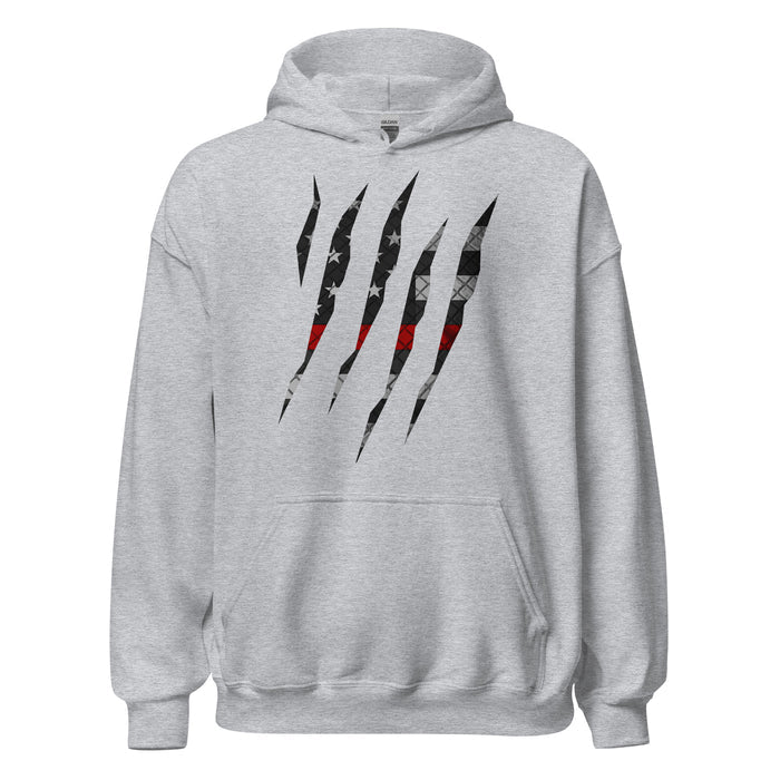 Firefighter Thin Red Line Rip Through Hoodie