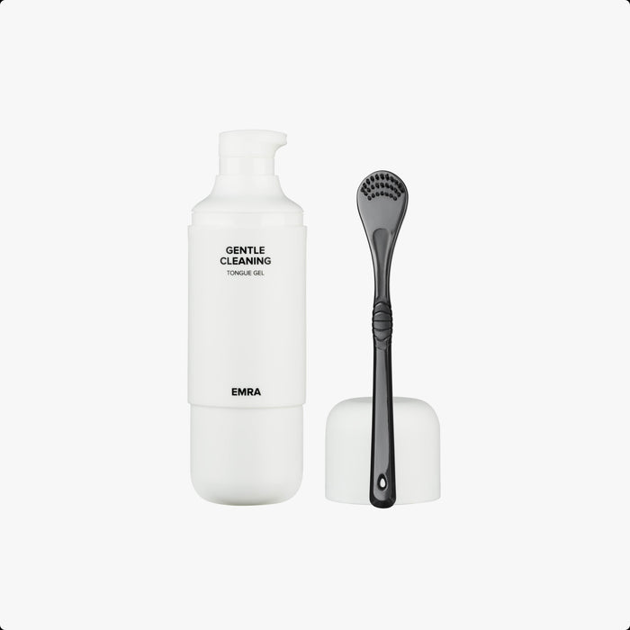 GENTLE CLEANING Tongue gel + Dual-sided cleaner in Black