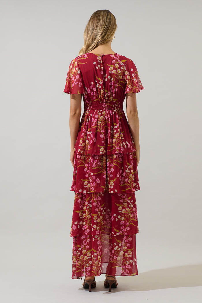 Ginnie Floral Amabel Tiered Maxi Dress