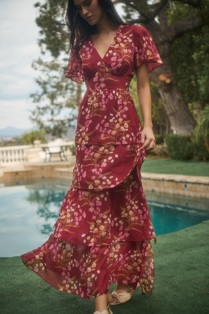 Ginnie Floral Amabel Tiered Maxi Dress