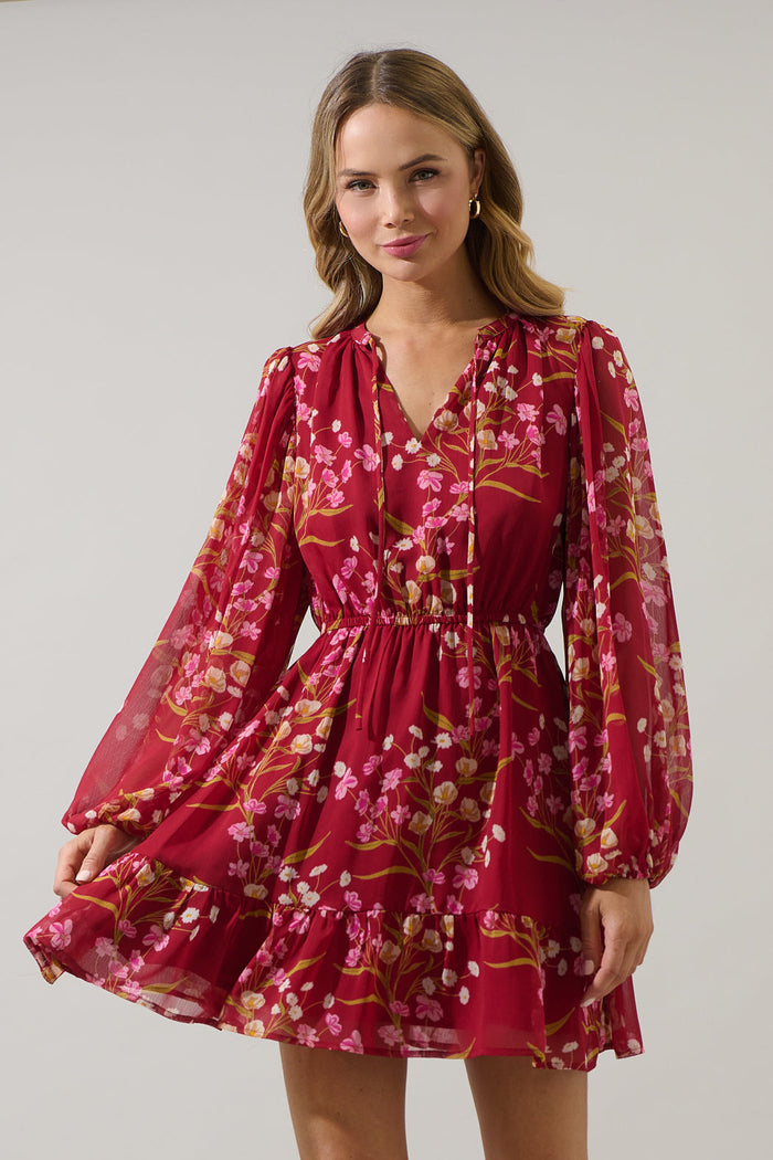 Ginnie Floral Paxton Balloon Sleeve Mini Dress
