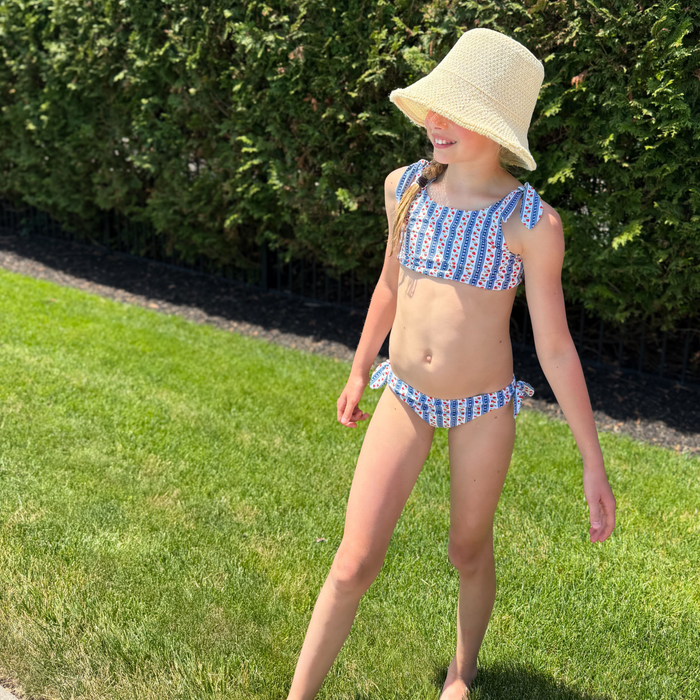 girls strawberry patch tie knot bikini