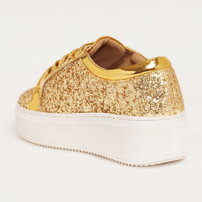 Glitterati Sneakers - Golden - The Quirky Naari