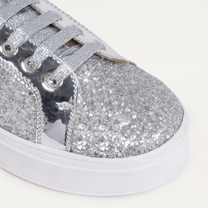 Glitterati Sneakers - Silver - The Quirky Naari