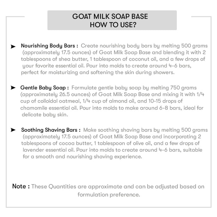 Goat Milk Soap Base with Natural Glycerin uses