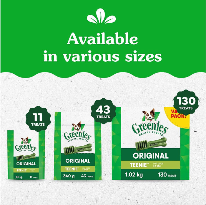 GREENIES Dog Treats Original Teenie Natural Dental Care, (130 Treats) 36oz. Pack