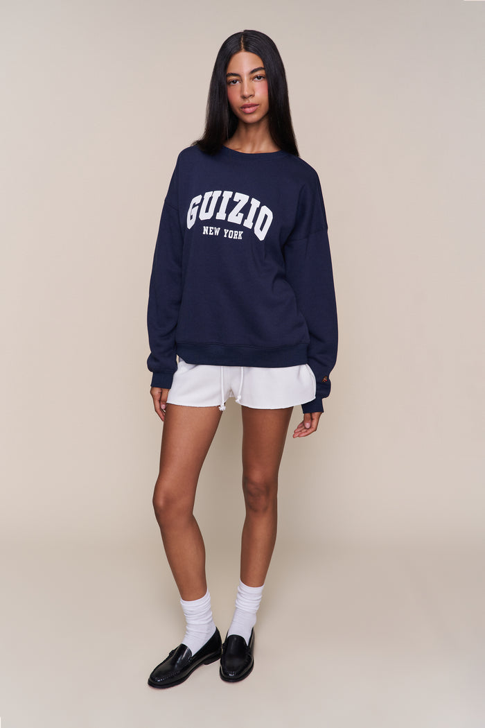Guizio Fleece Crewneck in Navy