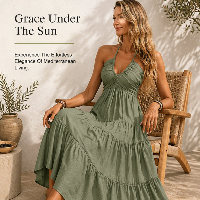 Halter Neck Backless Maxi Dress