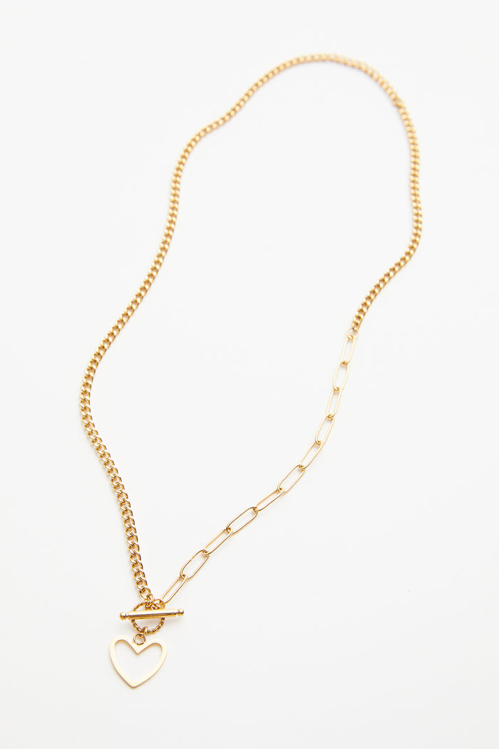 Heart Charm Toggle Necklace