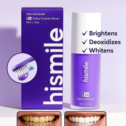 Hismile V34 Colour Corrector Serum 30ml | Purple Teeth Brightening Serum