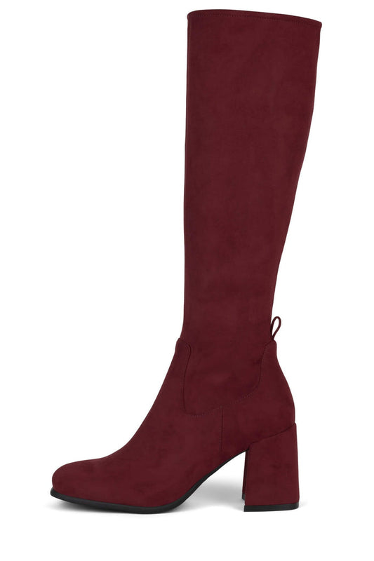 HOTLAVA-K2 Jeffrey Campbell Heeled Boots Dark Red Suede