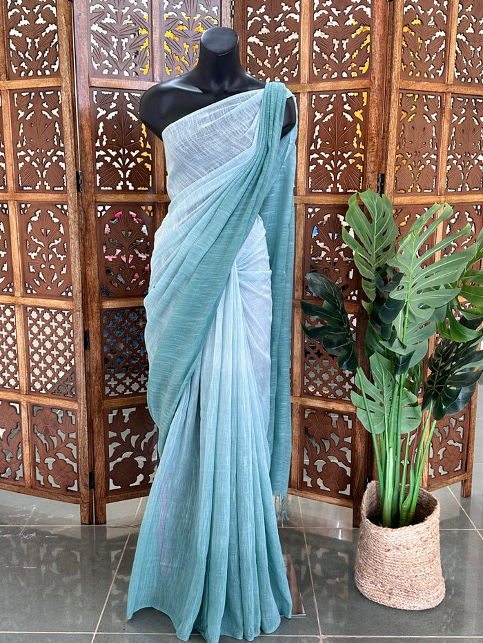 Ombré dyed handloom cotton saree