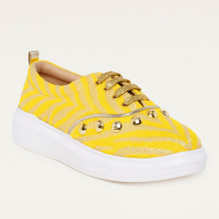 Juliet Sneakers in Yellow - The Quirky Naari
