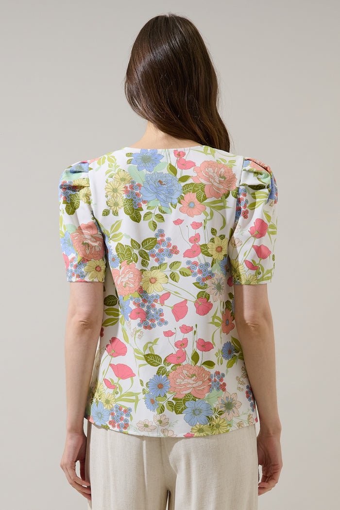 Kayla Puff Sleeve Top Esther Floral