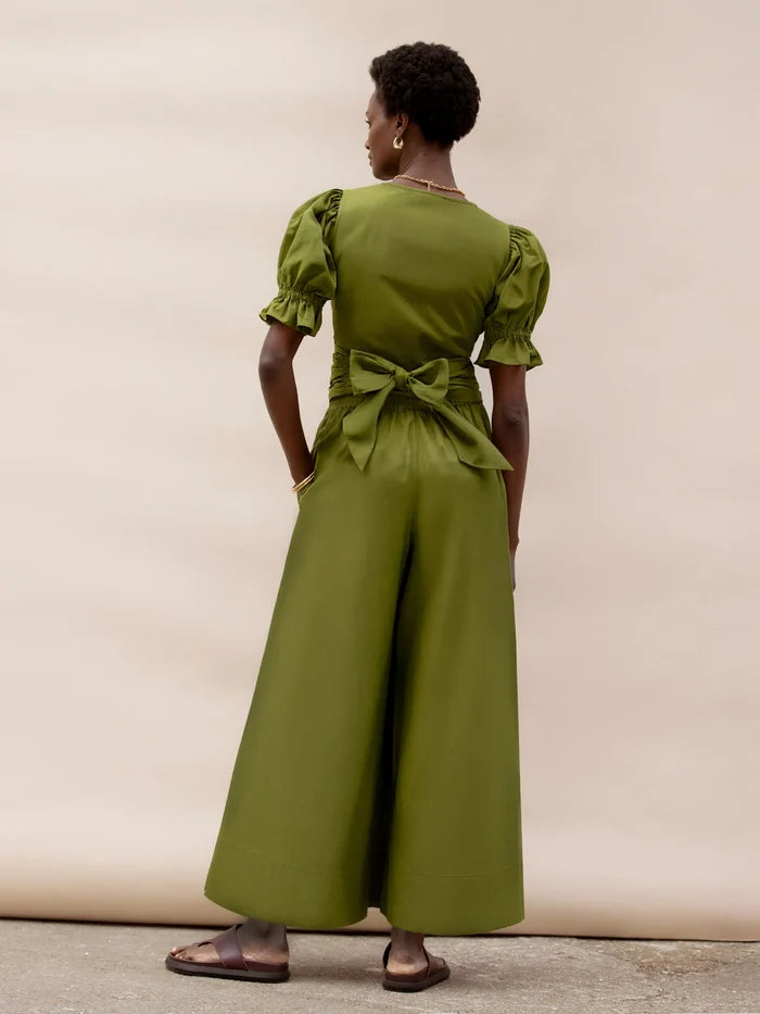 Khaki Cotton Poplin Culottes