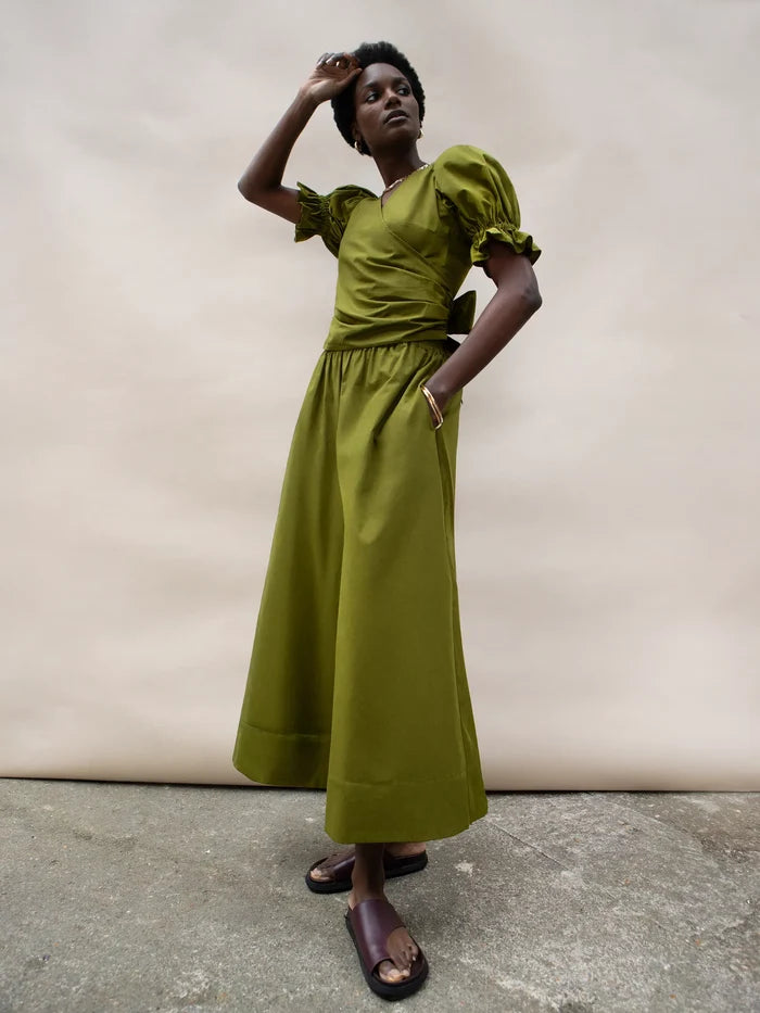 Khaki Cotton Poplin Culottes