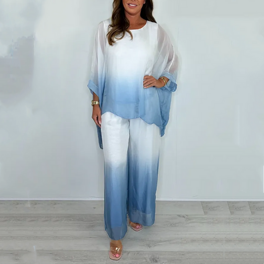 Kyra - Ensemble Dip Dye avec Haut Fluide et Pantalon Large