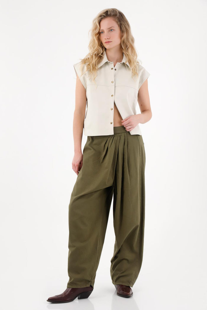 Lightweight Green Drill Pants for Women