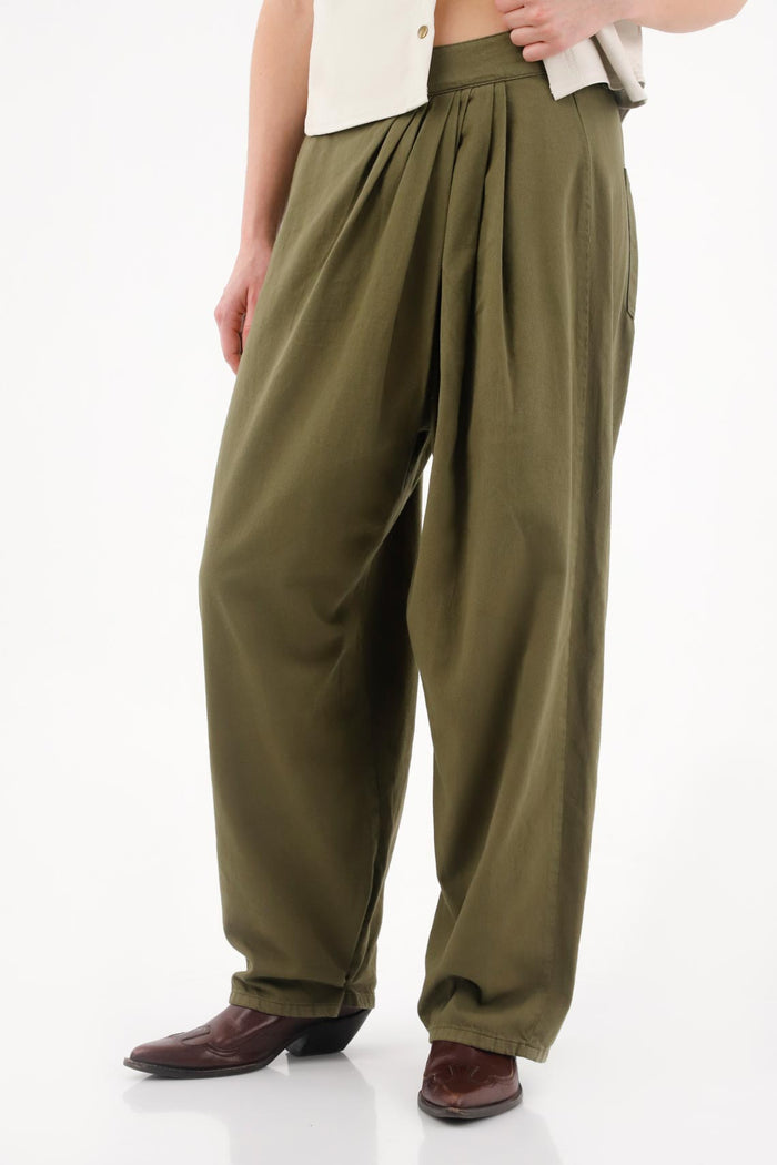 Lightweight Green Drill Pants for Women