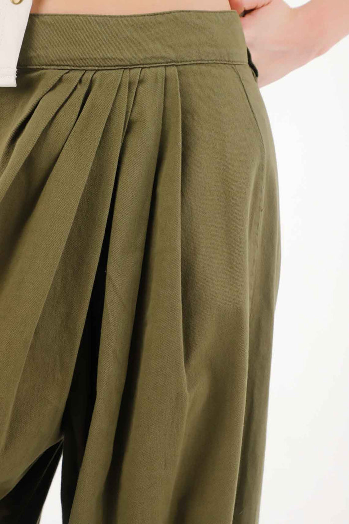 Lightweight Green Drill Pants for Women